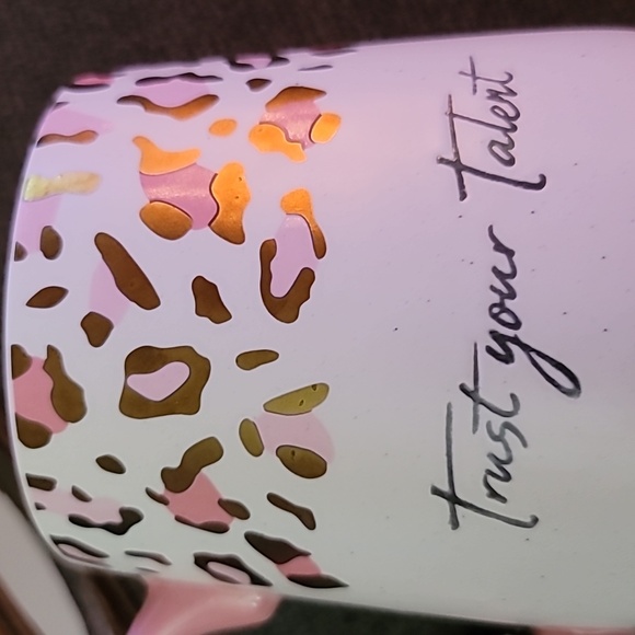 Sheffield Home Coffee Mug "Trust your talent" animal print pink & pearl 18ozNEW - Picture 3 of 7